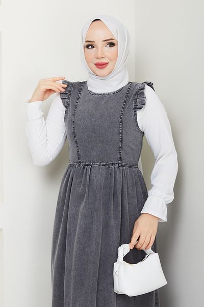 Pamuk Butik Women's Denim Jeans Gilet Salopet