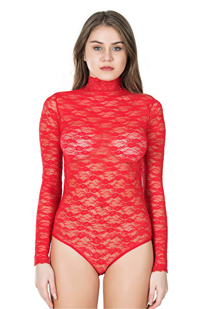 Fily Lenjerie intimă Derya Kurşun, țesătură din tul brodat cu dantelă, cu mân...