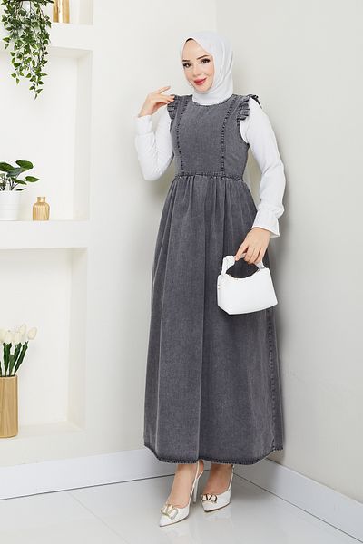 Pamuk Butik Women's Denim Jeans Gilet Salopet