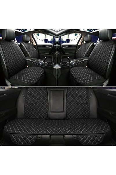 zifona وسادة مقعد السيارة بريميوم (7 قطع) - طقم كامل من 5 مقاعد باللون الأسود