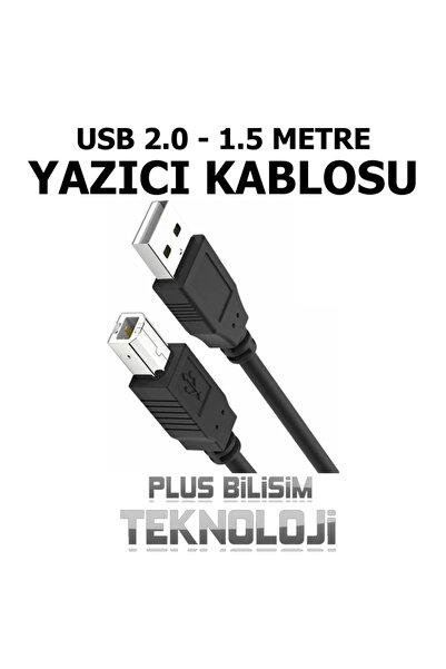 Plus Bilişim OEM Yazıcı Kablosu 1.5 Mt. USB 2.0 HP, Canon, Brother, Epson PC ile Yazıcı Arası Plus Bilişim