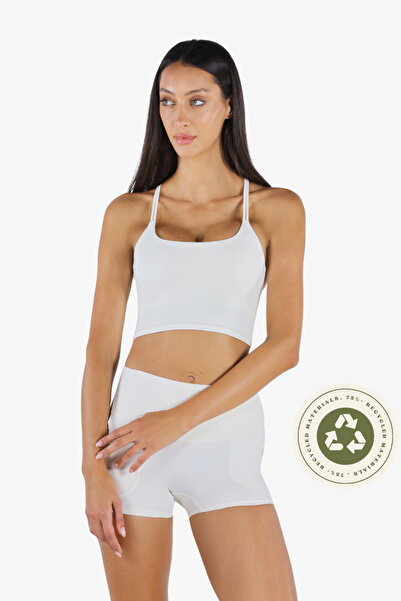 YesEco حمالة صدر رياضية مبطنة عالية الدعم للنساء باللون الأبيض من Activewear ...