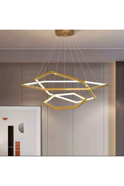 Vonalight Modern Led Triple Hexagon - Living Room, Kitchen, Bedroom, Pendant Lamp - Chandelier 3000K 30+50+70cm