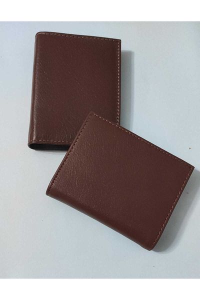 firdevsi hobi Genuine Leather Vertical 20 Pieces Transparent Card Holder Wallet