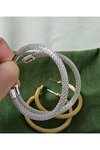 mos&more 5cm Big Silver Hoop Women's Earrings
