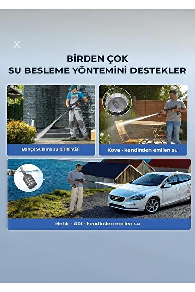 OG GERMANY STEEL ŞARJLI KÖPÜKLÜ OTO ARABA BAHÇE YIKAMA TABANCASI YÜKSEK BASINÇLI ÇİFT AKÜLÜ+ SÜNGER DETAY FIRÇALAR