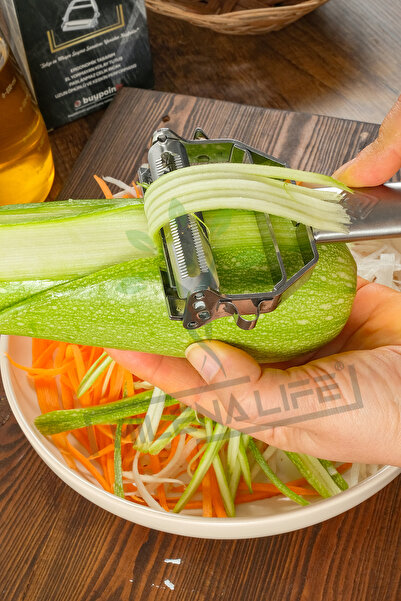 Milena Life 10'lu Pratik Paslanmaz 1. Kalite Çelik Turbo Julyen Meyve Sebze S...