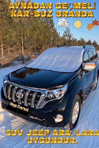 Mega Everest Suv Araçlara Uyumlu Ayna Korumalı Ön Cam Araç Kar Buz Brandası S...