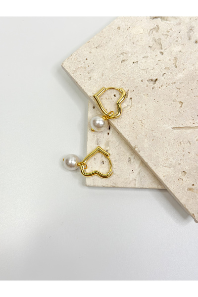 Zey Jewellery Kalp İnci Küpe