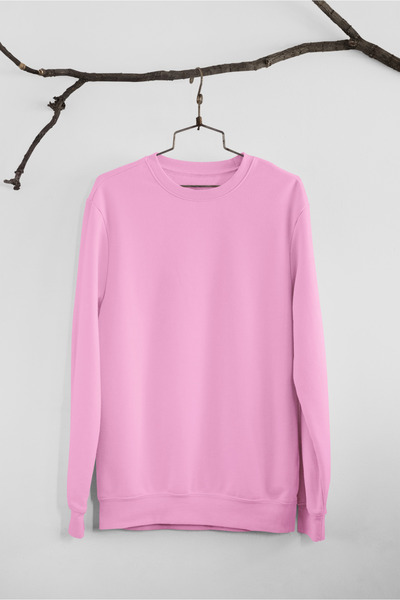 Butik Φούτερ Unisex με μακρύ μανίκι 2 νήματα χωρίς στάμπα με λαιμόκοψη ποδηλάτου