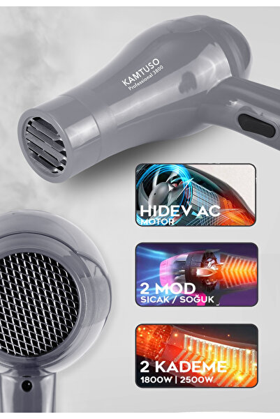 kamtuso Vigolu Ionic Professional Blow Dryer Hair Drying Gray Professional Hair Dryer 2500Watt