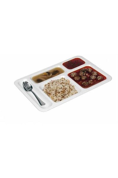 DENGE PAZARLAMA 5 Compartment Polycarbonate Table D'Hôte Self Service Food Breakfast Table D'Hôte Plate 10 Pieces