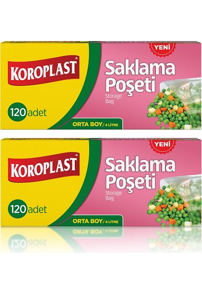 Koroplast 24X38 cm Medium Size 120 Storage Bags - 2 Pack
