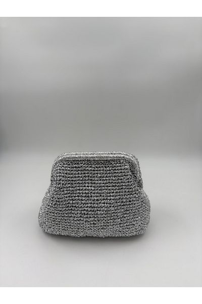 AWOSA Handmade Silver Color Stylish Evening Bag