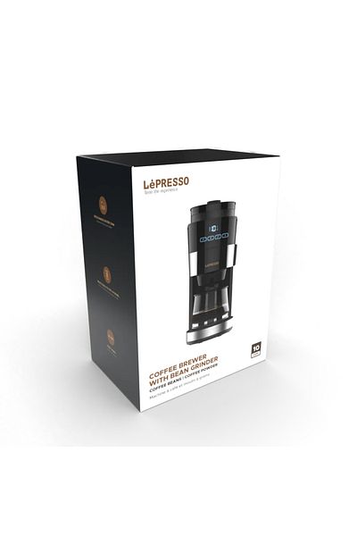 Lepresso 1.2L 10 Cup Grinding Coffee Machine With Warming Base Bs Plug - Black