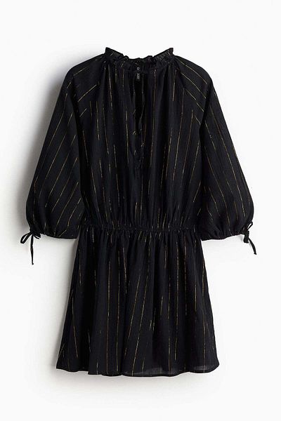 H&M Glittery tie-detail tunic dress