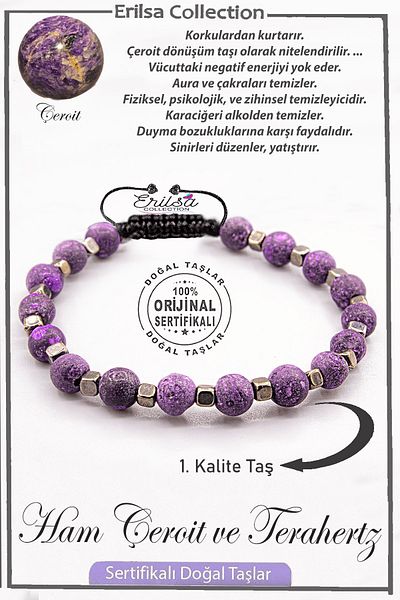 Erilsa Certified Raw Unprocessed Aaa+ Quality Real Terahertz - Çeroit Bracelet
