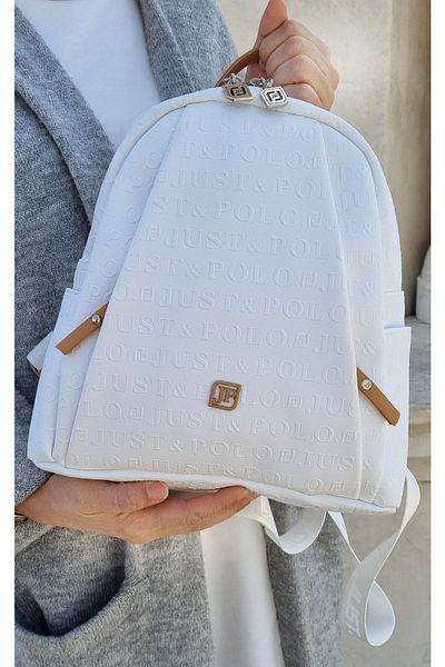 çantamgelsin Σακίδιο πλάτης Just Polo Γυναικείο με ανάγλυφο εμπριμέ 9 θέσεων