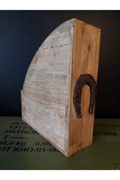 depo haki 30.5X10X26.5 Cm. Nal Motif Wooden Binder
