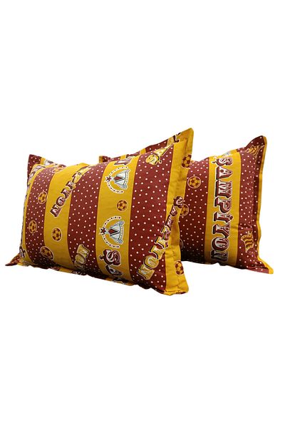 Hayal çeyiz Yellow Red 2 Pieces 50X70 Pillowcases - Hidden Zipper Fan