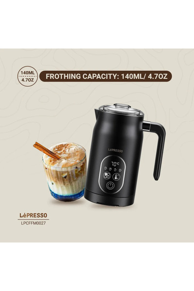 Lepresso خلاط حليب كهربائي متعدد الوظائف بقوة 500 واط - أسود