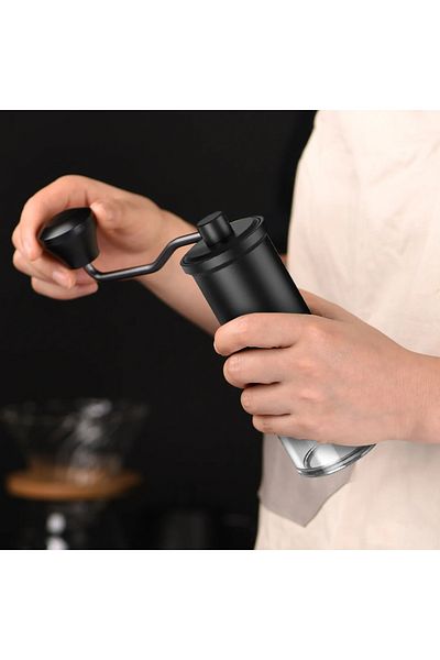 Lepresso Manual Coffee Grinder - Blackrr Grinder ( Glass Container ) 35G - Black
