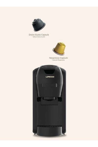 Lepresso Lieto 3 In 1 Multi-Capsule Coffee Machine 0.6L 1450W - Black