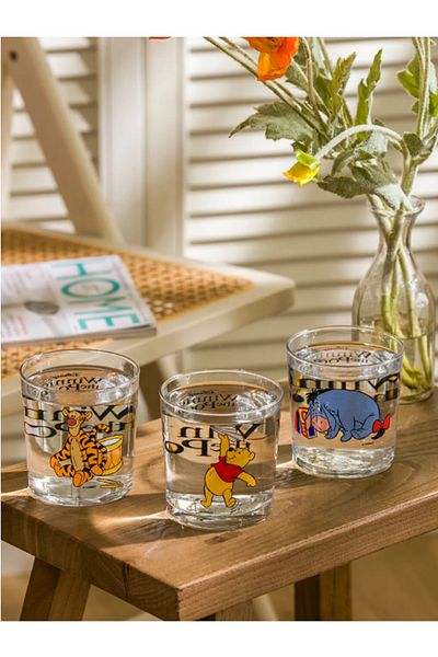 LC Waikiki Lcw Home Mixed Winnie the Pooh Printed Glass Glass Set of 3 380 ml