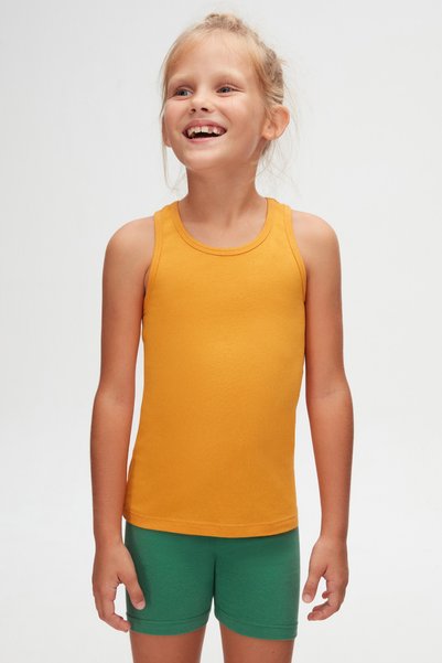 LOVETTI Cadmium Yellow Girls' Basic Swimsuit