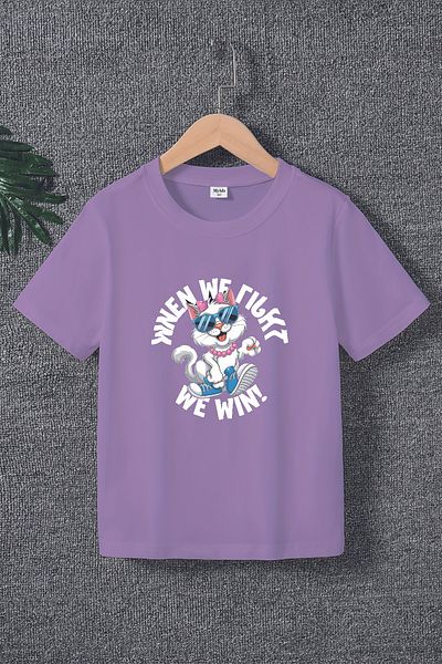 MYADA Tricou pentru copii cu imprimeu de pisici ornamentat premium 22535