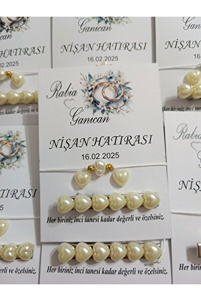 Tasarım BursaTasarımDünyası 25 adet söz ve nişan hatırası hediyelik inci toka...