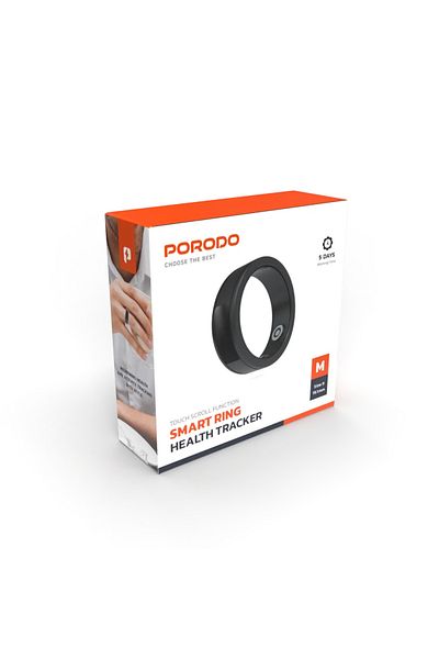 porodo Smart Wearable Ring Size 9 With Touch Function - Black