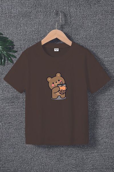 MYADA Детска тениска Premium Cookie с щампа на плюшено мече - 22008