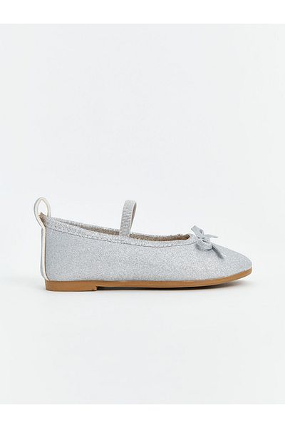 LC Waikiki Lcw Steps Gray Bow Detailed Baby Girl Ballerinas