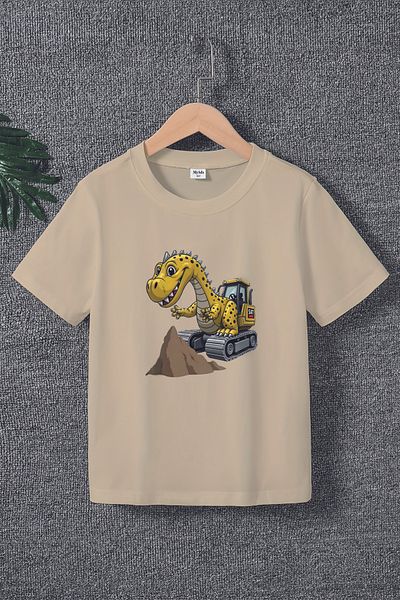 MYADA Tricou pentru copii Premium Dino Scoop imprimat