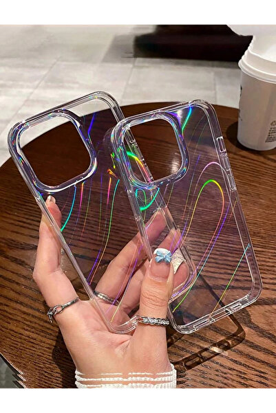 EDELFU iPhone 14 Pro Max (6.7 inç) Arkası Sararmaz Yanları Sararır Holografik...