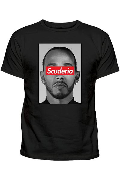 Efendioğlu Design Scuderia Printed Raw Printed Men's Black T-Shirt