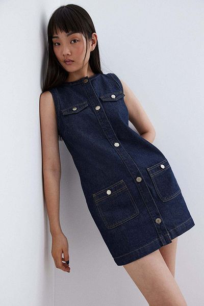 H&M Button-front Denim Dress