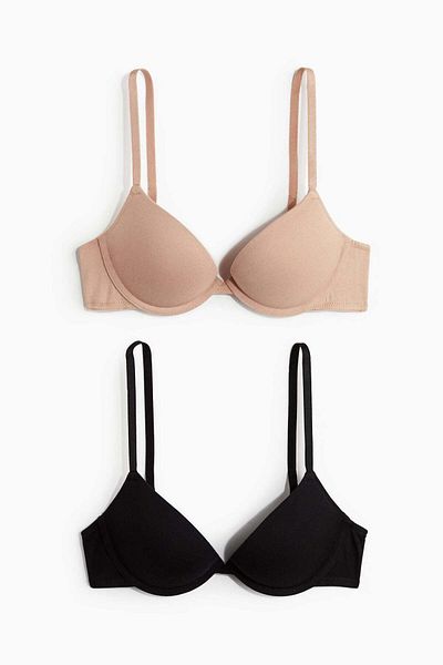 H&M 2-pack cotton super push-up bras