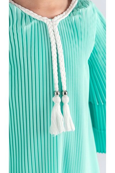 Mnk Baby&Kids Rochie de fetiță plisată din crep verde - MNK0595