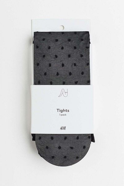 H&M 40 denier spotted tights