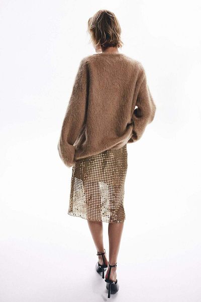 H&M Sequined mesh skirt