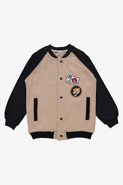 Mnk Baby&Kids Boy's Tiger Motif College Jacket - 2 κλωστών MNK14234 ΜΠΕΖ