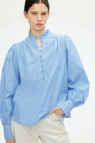 H&M Frilled-collar cotton blouse