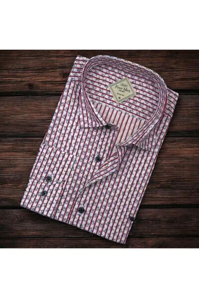 EREN STYLE Pamuk paketa ružičastih muških košulja dugih rukava ( Slim fit uzo...