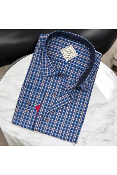 EREN STYLE Pamuk paketa tamnoplave muške košulje dugih rukava (uzorak Slim fit)