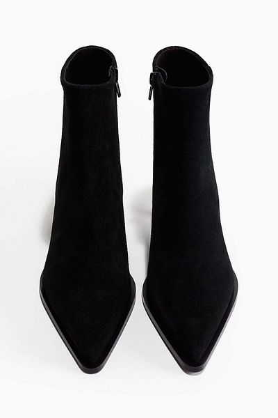 H&M Pointed suede ankle boots
