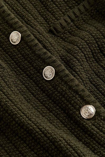 H&M Short textured-knit cardigan