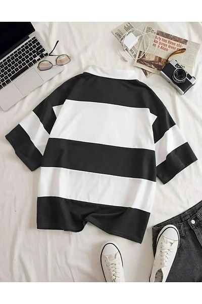 Risil-Nu Company Tricou supradimensionat cu guler polo cu imprimeu Harry Potter Houses cu jumătate de fermoar - bărbați și femei