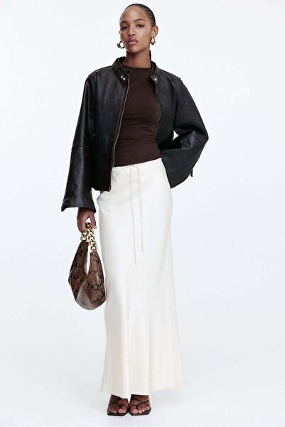 H&M Satin drawstring skirt